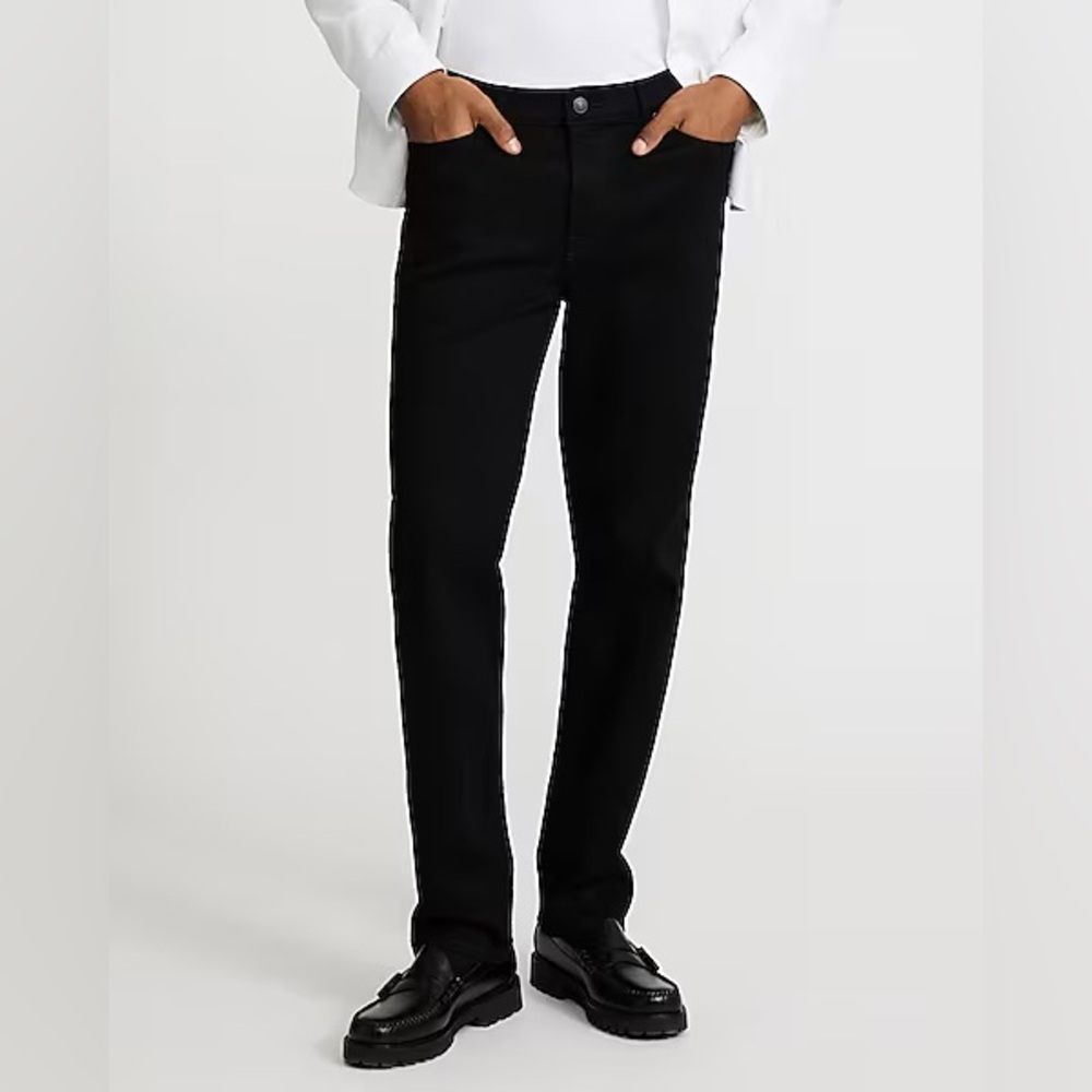 Express Men's Black Slim Straight Hyper Strech Jeans